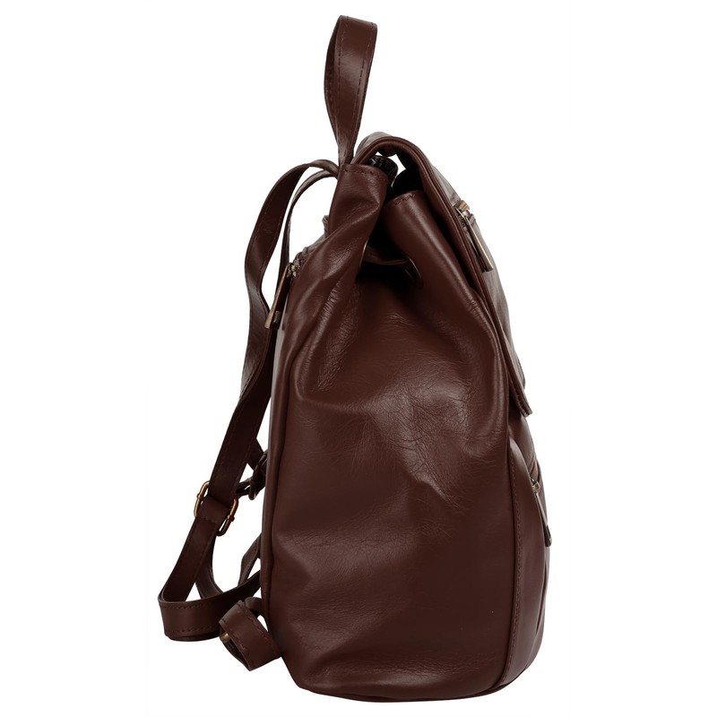 Samantha Look City 017743 Women's Genuine Leather Backpack, brown