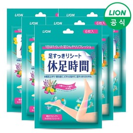 Rest time Lion Korea Rest Time Cooling Sheets 6pcs x 5 / 라이온코리아 휴족시간 쿨링시트 6매입 x 5개