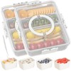 Snackle Box Container,Divided Serving Tray with Lid and Handle,7 Portable
