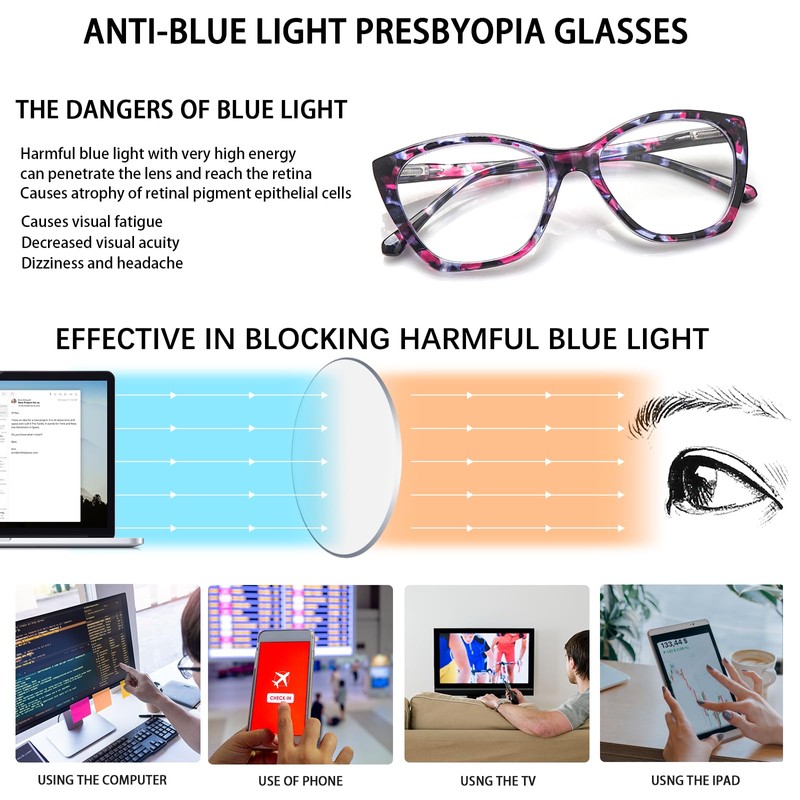 CLASAGA Reading Glasses for Women Anti Glare Blue Light Blocking