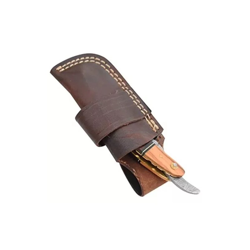 Old Ram Damascus Steel Straight Razor Shaving Cut Throat with