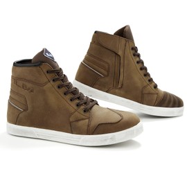 ILM Motorcycle Riding Shoes for Men Anti-Slip Leather Waterproof Breathable Street Shoes Protective Gear UB32 (Brown,7)