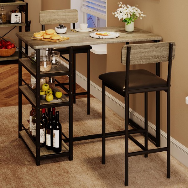 GAOMON Dining Table Set for 2, Kitchen Table and Chairs