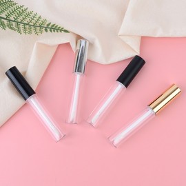 10ml Empty Lip Gloss Container, Transparent Bottle Portable Container Matte Black 6ea