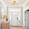 11.81" Brushed Gold Semi Flush Mount Ceiling Light Modern Glass