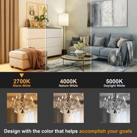 comzler Type B Shape LED Ceiling Fan Light Bulbs E12 Small Base, 2700K Soft Warm White LED Candelabra Bulb 6W (60watt Equivalent), Chandelier Light Bulbs 500 Lumens No-Dimmable 8 Pack