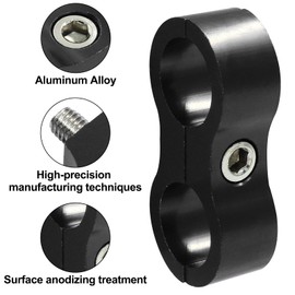Moicstiy 8 Pcs 8AN Hose Separator Clamp, AN8 Fuel line Mounting Clamps, Black Aluminum Hose Fitting Adapter