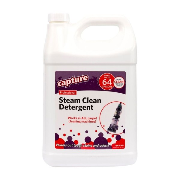 Capture Professional Steam Clean Detergent for All Machines - Home, Car, Dogs & Cats Pet Carpet Cleaner Solution - Strength Odor Eliminator, Stains Spot Remover (1 Gallon)