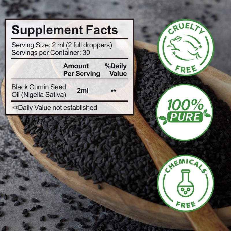 Black Seed Oil - 100% Pure Unrefined, Natural Organic Cold