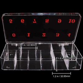 Beauticom USA Small Empty 11 Space Nail Art Tip Storage Organizer Box Case Large - Clear Color - For False Nail Tips, Vitamins, Accessories, 11 sections