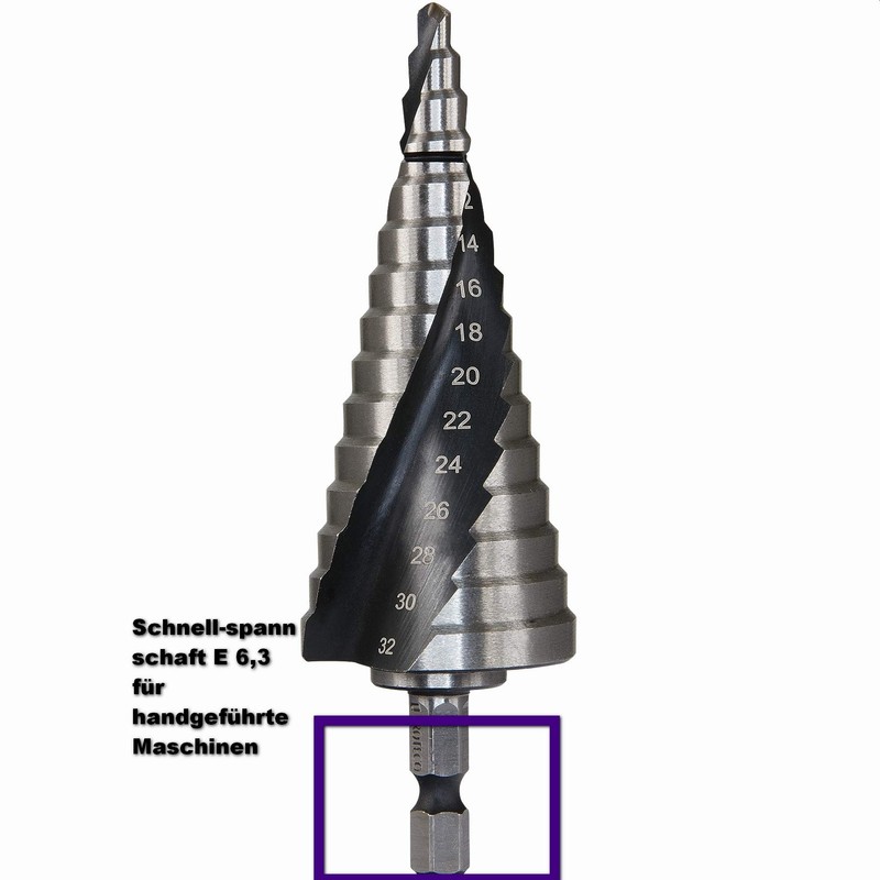 Proteco-Werkzeug® HSS Titanium TIN TiALN Professional Step Drill Cone Drill