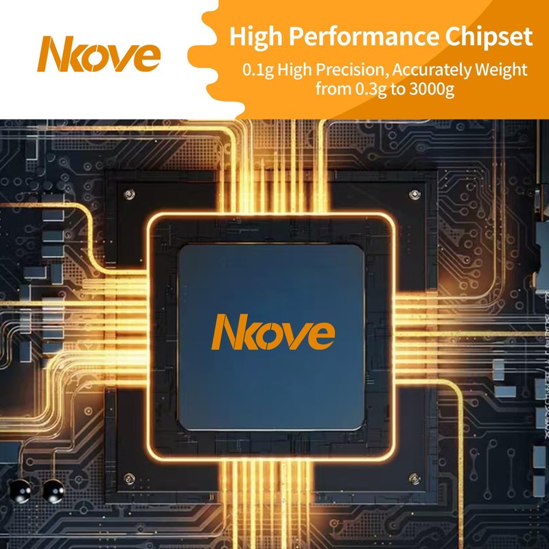 NKOVE Digital Coffee Scale with Timer 3kg/0.1g High Precision Espresso