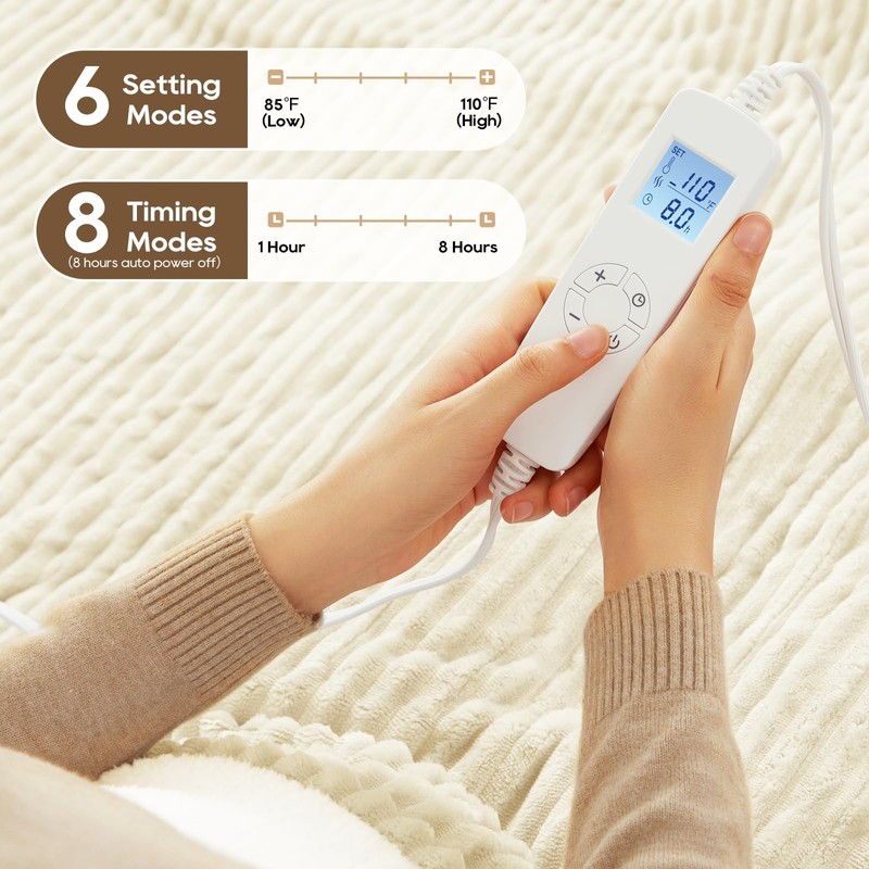 Electric Blanket Heated 84 * 90, Heated Blanket Soft Flannel