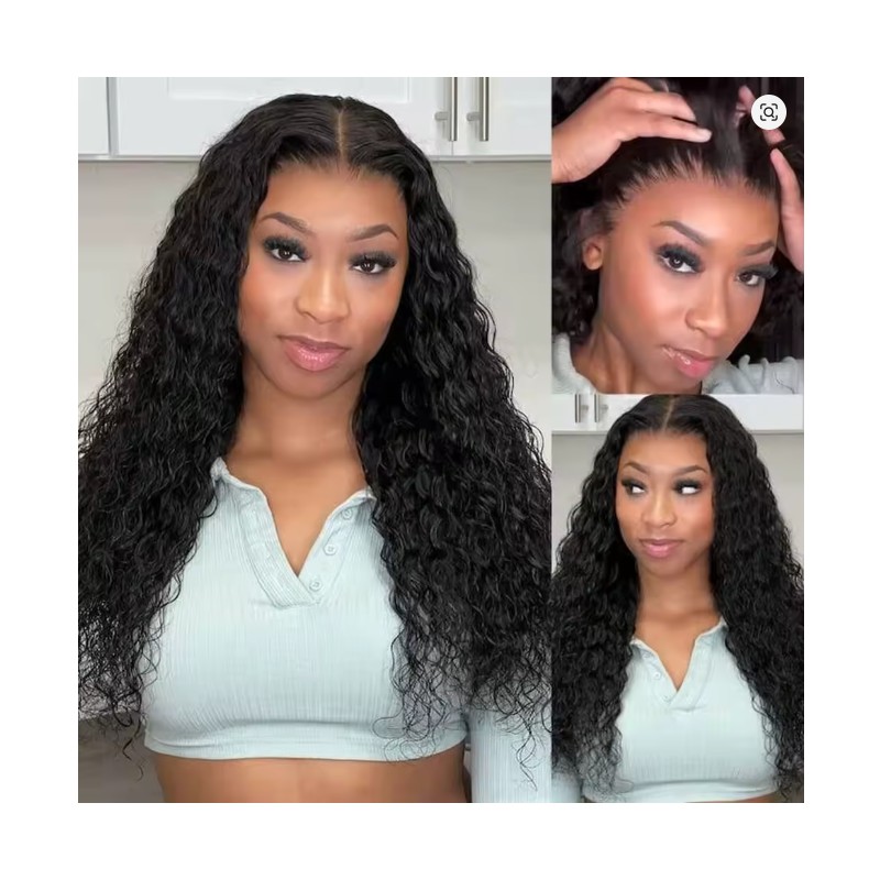 13x6 HD Transparent Lace Deep Wave Frontal Wig 40 Inch