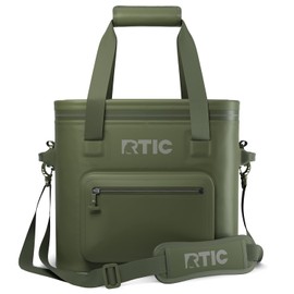RTIC 30 Can Ultra-Tough Soft Cooler Pro, Insulated, Waterproof, Leakproof, Portable, Floating Bag for Beverage, Drink, Lunch, Outdoor, Beach, Car, Camping, Picnic, Fishing, Boat, 19L, Olive