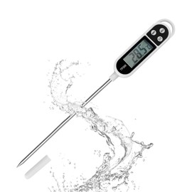 Digital Meat Thermometer for Cooking, Instant Read Food Thermometer with Long Probe & Ultra clear LCD Display, Waterproof & Foldable, Ideal for BBQ, Oil, Meat & More