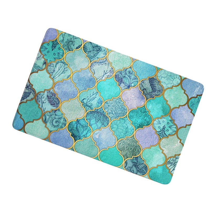 Geometry Printing Non slip Water Absorbent Mat Pad Bathroom Kitchen