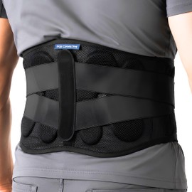 Cinturón de soporte de fibra compuesta avanzada con diseño en forma de X, fuerte apoyo lumbar, alivio del dolor para hombres y mujeres, talla L       