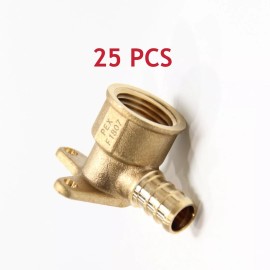 EFIELD 25 PCS 1/2" PEX x 1/2" Female NPT  Drop-ear Elbow Crimp Brass Fitting