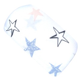 Wollhuhn Eco Mini Children's Wide Elastic Headband/Hair Band, Made in Germany, Comfortable Cotton (KU 48-52) (Stars White/Pastel)