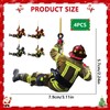 Pack of 4 Christmas Tree Fireman Acrylic Ornaments