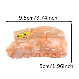 Orange Cat Shape Hair Claw Clip Lovely Kitty Non-Slip Cute Animal Hair Accessories 3.7" for Women Girls