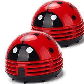 zswell Ladybug Cartoon Mini Vacuum Cleaner Desktop Vacuum Dust Keyboard Sweeper Cordless Portable Corner Cute 2Pcs
