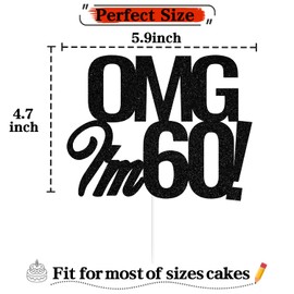 Decoración para fiesta de cumpleaños de 30 cumpleaños con purpurina negra OMG I'm 30, Older Wiser Hotter/Rip Twenties/Death to My 20's, Death to My Youth 30