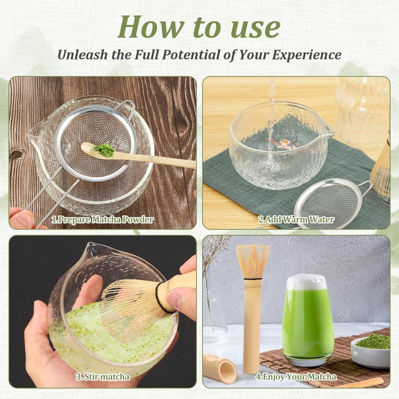 3Pcs Bamboo Matcha Whisk Scoop Set for Tea Lovers Beginners