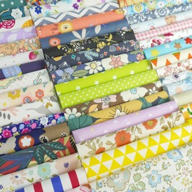 Mililanyo 200pcs 10cm x 10cm Floral Cotton Fabric Assorted Pre-Cut Fat Quarter Bundle Squares Patchwork Fabric Sets for DIY Crafts Sewing, AN-200P YBHB