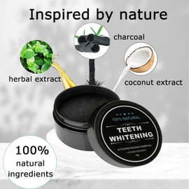 Zahnweiss Aktivkohle Pulver Natural Zahnpulver Teeth Whitening, Weiße Zähne Aufhellen Weisse Zähne Weiß Zahnweiss Pulver, Zahn Zahnreinigung Entfernung Von Zahnflecken (1 Stücke)