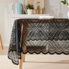 LinenZone Rectangular Lace Tablecloth with Leaves Design. Each Black Tablecloth