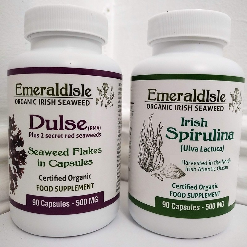 Dulse and Spirulina Tablets 500 mg 180 Capsules Certified Organic