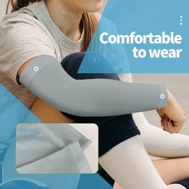 YESLIFE - Mangas de brazo con protección solar UV para hombres y mujeres, manga deportiva de enfriamiento UPF 50, Con agujero para el pulgar - 2 pares - Gris, Talla única