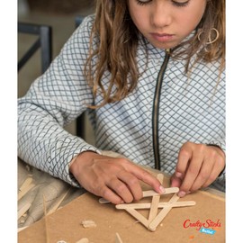 CraftySticks- 50 Pack 4.5 Inch Natural Birch Wood Popsicle Sticks, Wood Craft Sticks for Crafts, Learning and STEM Basics