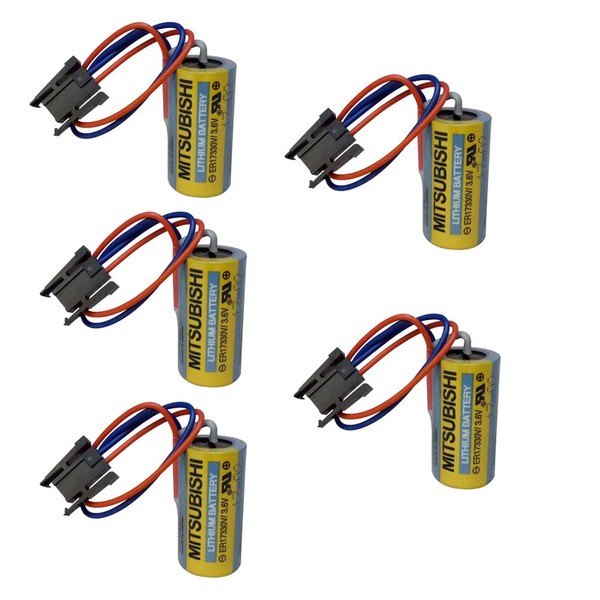 PROTOW (5-Pack) MR-BAT ER17330V/3.6V A6BAT PLC Lithium Battery for FANUC