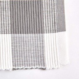 DII Buffalo Check Collection, Classic Farmhouse Tabletop Set, Placemat Set, 13x19, Gray & White, 6 Piece