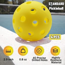 ZHUOKECE Pickleball Balls, 12 Pack USAPA Approved 40 Holes Outdoor Pickleballs, High Elasticity & Durable Pickle Balls for All Style Pickleball Paddles (Multicolour)