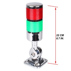 12-24V LED Stack Tower Lights, Industrial Warning Lights, Andon Lights, Column Signal Tower Indicator Lamp Beacon, Continuous/Flashing Light Switchable, 2 Layer (with Buzzer)