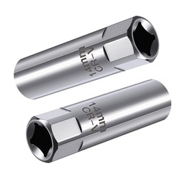 Lotnery 14mm Spark Plug Socket 2-Pack - Thin Wall 12-Point Removal Tool with Spring Clip Retention, 3/8" Drive for Petrol & Diesel Engines (Compatible with N20/N55/B58 Engine Types)