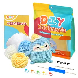 ZMAAGG Beginners Crochet Kit, Crochet Animal Kit, Knitting Kit with Yarn, Polyester Fiber, Crochet Hooks, Step-by-Step Instructions Video, Crochet Starter Kit for Beginner DIY Craft Art (Penguin)