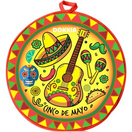 LEONAL Tortilla Warmer Taco 12 Inch Insulated Pouch Cloth - Microwave Use Fabric Bag to Keep Food Warm for up to One Hour (Guitar Sombrero Maracas Cinco De Mayo)