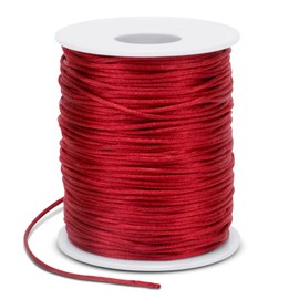 LEREATI 1.5mm Nylon Cord 328 Feet Satin Cord Nylon String for Bracelets, Bracelet Thread Bead String for Jewelry Making, Necklace, Chinese Knotting, Beading, DIY Crafts (Red)