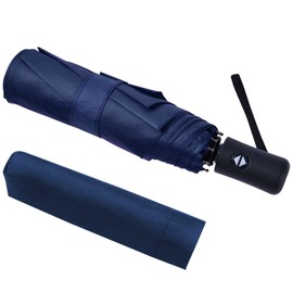 Vicloon Travel Umbrella, Folding Umbrella, 8 Ribs Compact Windproof Umbrella, Auto Open/Close, Sturdy Reinforced Canopy Automatic Portable Umbrella for Men&Women (Blue)