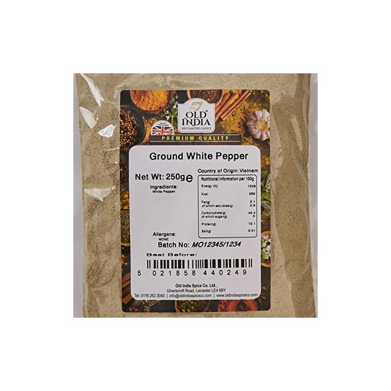 Old India Ground White Pepper 250g