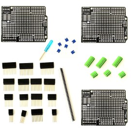 PTSolns Prototype PCB Microcontroller Shield for Arduino Uno (Proto-Shield Deluxe)