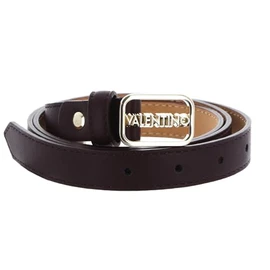VALENTINO Around Plaque Buckle Belt W85 Vino/Oro - Can be Shortened, Vino / Oro