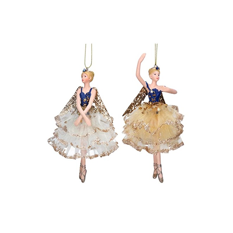 Gisela Graham Cream Blue & Gold Resin and Fabric 16