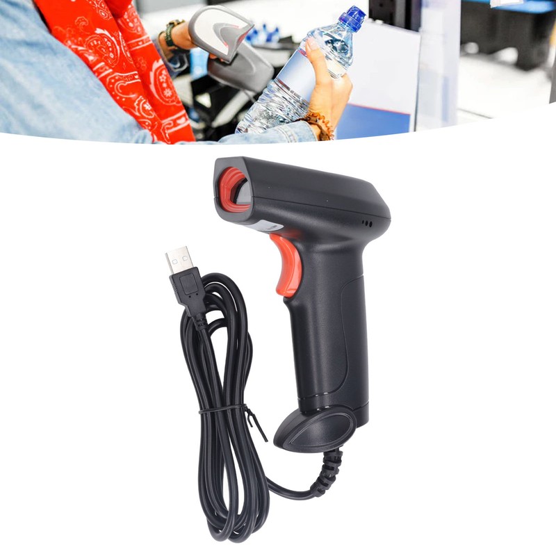QR Code Scanner Barcode Reader ABS Handheld Scanning Tool for