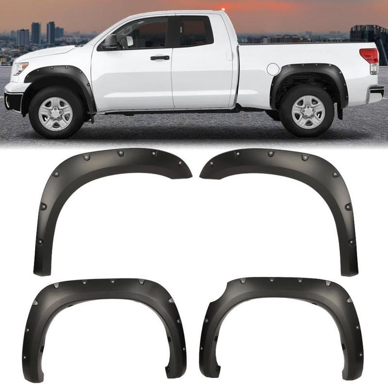 G-PLUS Pocket-Riveted Fender Flares, Compatible with Toyota Tundra 2007-2013, 4PCS